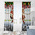 Iraq Christmas Window Curtain with Santa Carrying Gift Bag Flag Garland and Snowflake Plaid Pattern - Wonder Print Shop