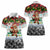 Iraq Christmas Women Polo Shirt with Santa Carrying Gift Bag Flag Garland and Snowflake Plaid Pattern - Wonder Print Shop