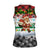 Iraq Christmas Women Sleeveless Polo Shirt with Santa Carrying Gift Bag Flag Garland and Snowflake Plaid Pattern - Wonder Print Shop