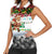 Iraq Christmas Women Sleeveless Polo Shirt with Santa Carrying Gift Bag Flag Garland and Snowflake Plaid Pattern - Wonder Print Shop