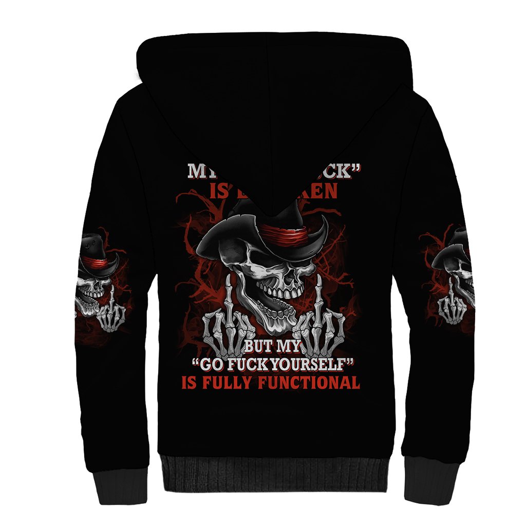 My 'give A F' Is Broken Sherpa Hoodie - Wonder Print Shop