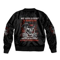 My 'give A F' Is Broken Sleeve Zip Bomber Jacket - Wonder Print Shop