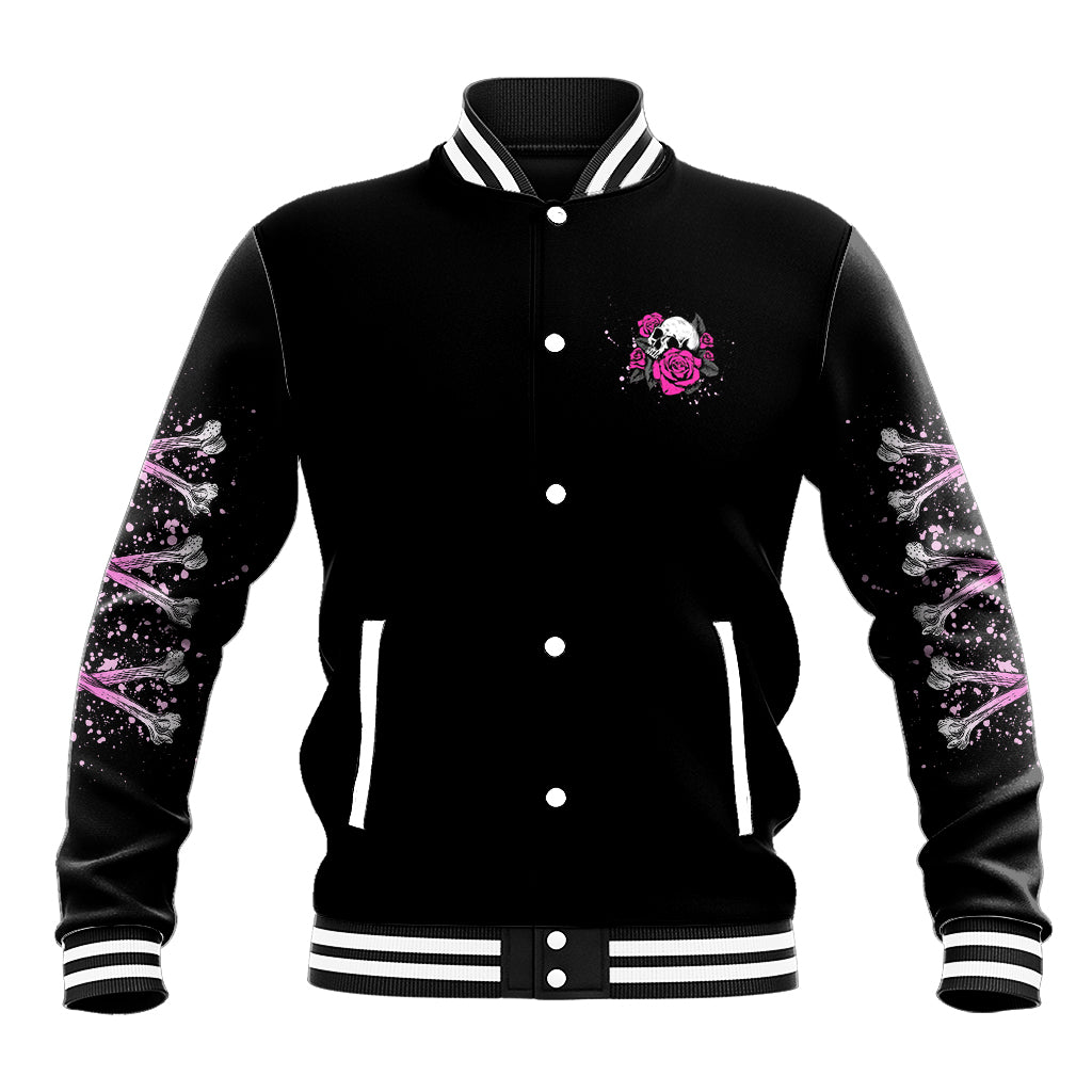 I'm A B Don't Try Me Rose Skull Baseball Jacket - Wonder Print Shop