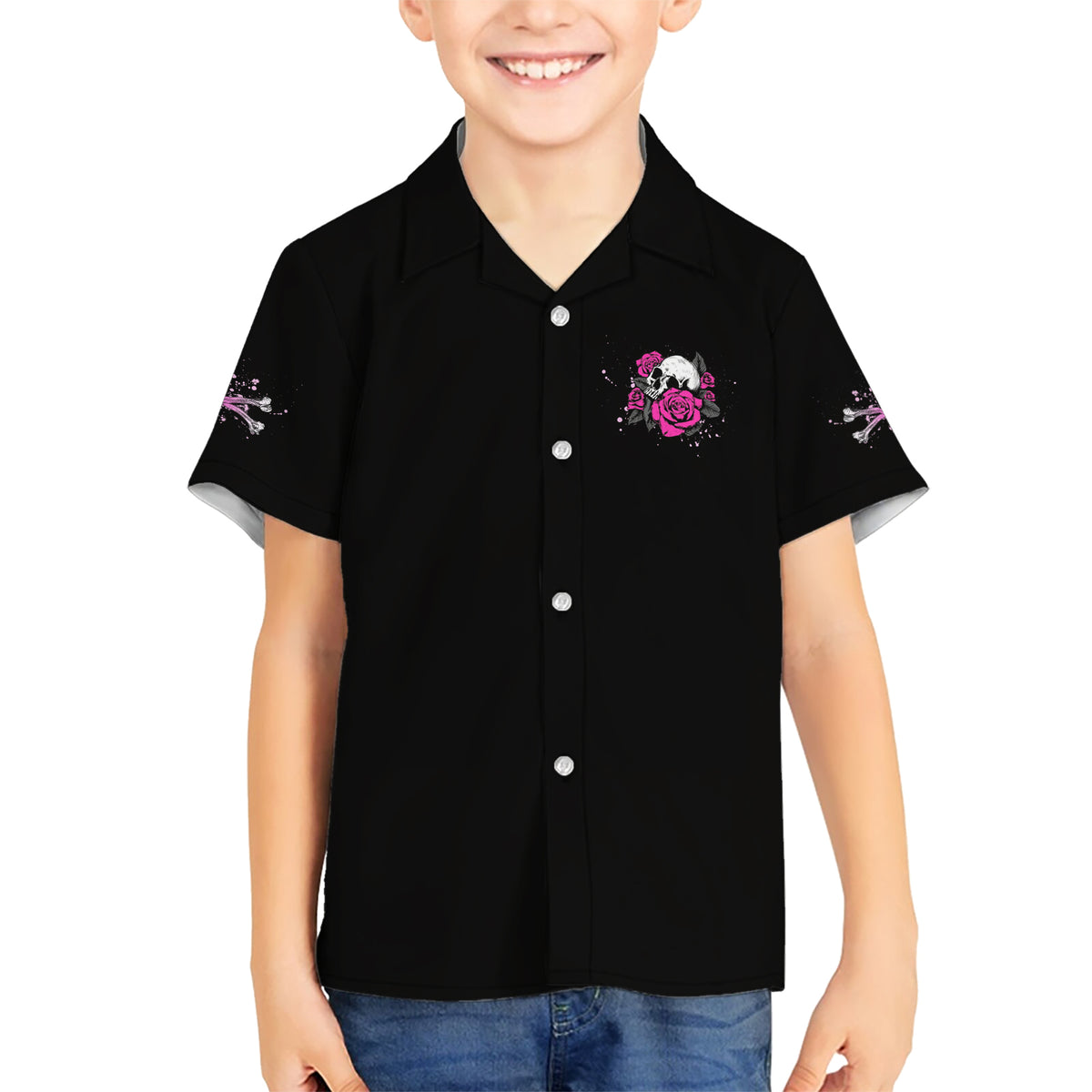 I'm A B Don't Try Me Rose Skull Kid Hawaiian Shirt - Wonder Print Shop