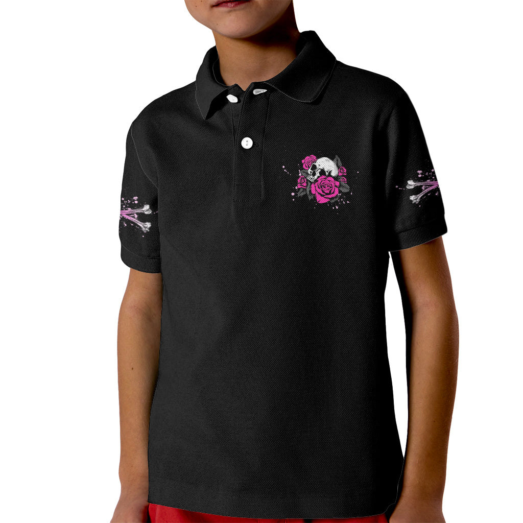 I'm A B Don't Try Me Rose Skull Kid Polo Shirt - Wonder Print Shop