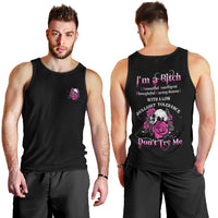I'm A B Don't Try Me Rose Skull Men Tank Top - Wonder Print Shop