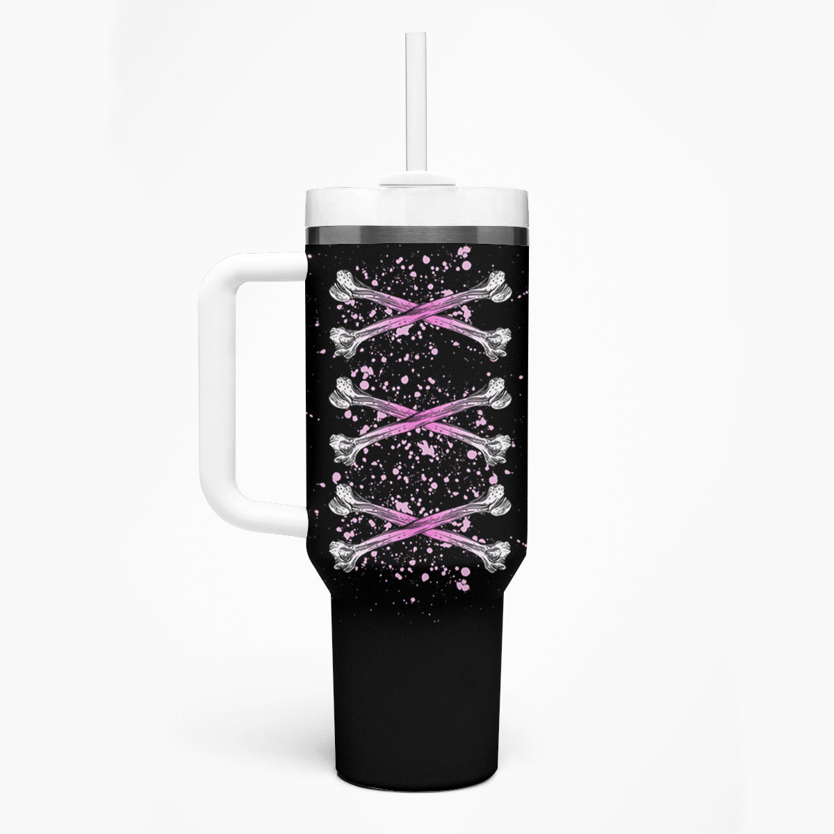 I'm A B Don't Try Me Rose Skull Tumbler With Handle - Wonder Print Shop