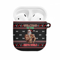 Bodybuilder Santa Christmas AirPods Case with Welcome to the North Swole Quote and Dumbbell - Wonder Print Shop