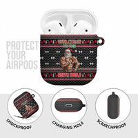 Bodybuilder Santa Christmas AirPods Case with Welcome to the North Swole Quote and Dumbbell - Wonder Print Shop