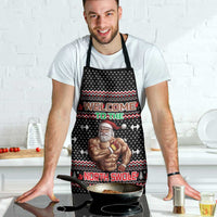Bodybuilder Santa Christmas Apron with Welcome to the North Swole Quote and Dumbbell - Wonder Print Shop