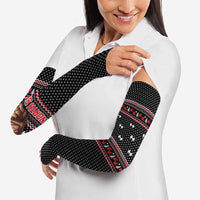 Bodybuilder Santa Christmas Arm Sleeves with Welcome to the North Swole Quote and Dumbbell - Wonder Print Shop