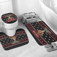 Bodybuilder Santa Christmas Bathroom Set with Welcome to the North Swole Quote and Dumbbell - Wonder Print Shop