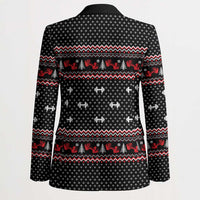 Bodybuilder Santa Christmas Blazer with Welcome to the North Swole Quote and Dumbbell - Wonder Print Shop