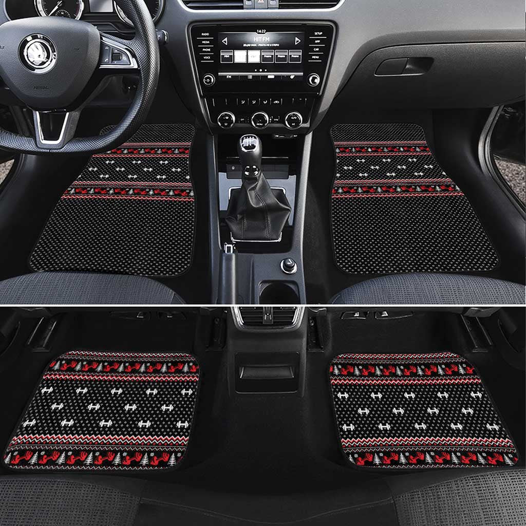 Bodybuilder Santa Christmas Car Mats with Welcome to the North Swole Quote and Dumbbell - Wonder Print Shop