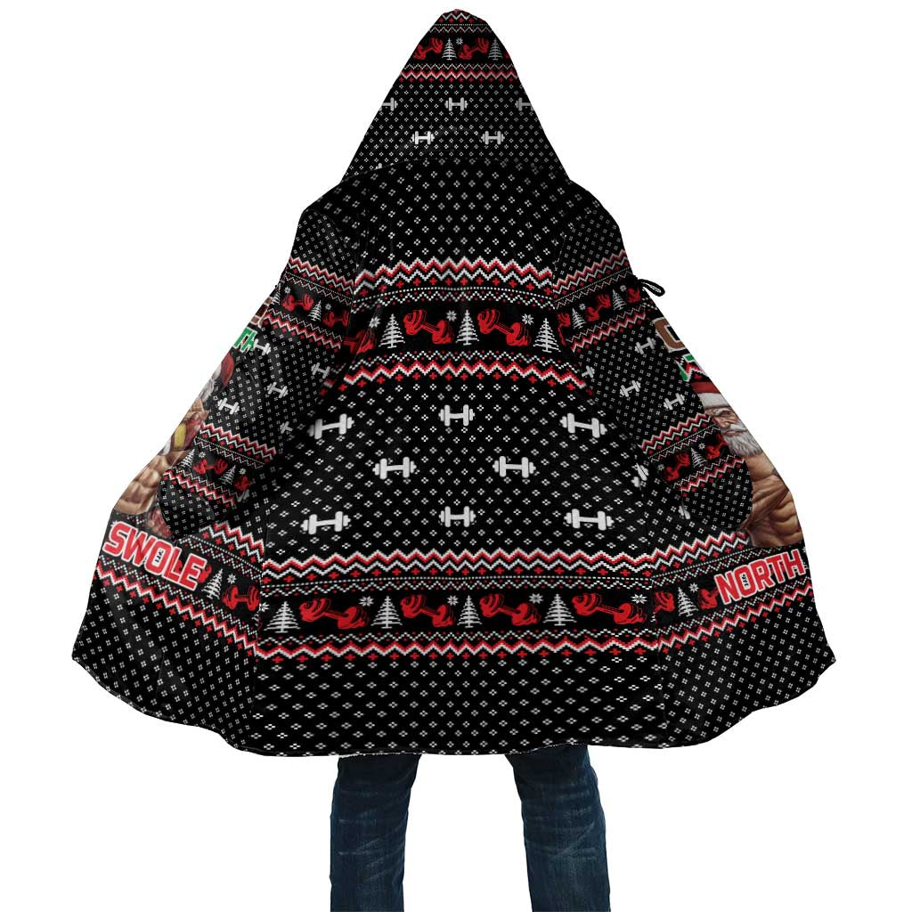 Bodybuilder Santa Christmas Cloak with Welcome to the North Swole Quote and Dumbbell - Wonder Print Shop