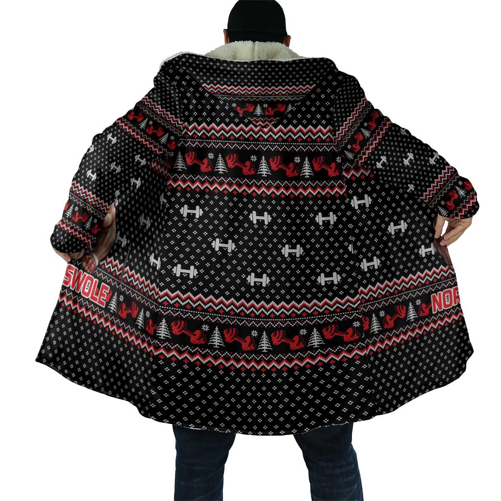 Bodybuilder Santa Christmas Cloak with Welcome to the North Swole Quote and Dumbbell - Wonder Print Shop