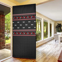 Bodybuilder Santa Christmas Door Cover with Welcome to the North Swole Quote and Dumbbell - Wonder Print Shop