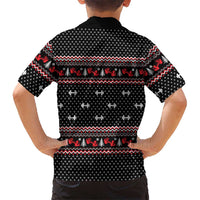 Bodybuilder Santa Christmas Family Matching Mermaid Dress and Hawaiian Shirt with Welcome to the North Swole Quote and Dumbbell - Wonder Print Shop