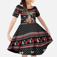 Bodybuilder Santa Christmas Family Matching Mermaid Dress and Hawaiian Shirt with Welcome to the North Swole Quote and Dumbbell - Wonder Print Shop