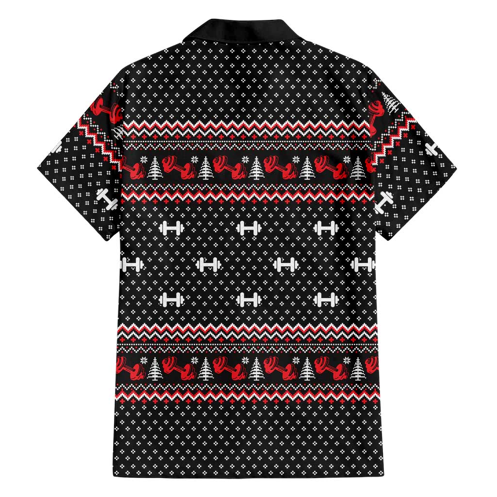 Bodybuilder Santa Christmas Family Matching Mermaid Dress and Hawaiian Shirt with Welcome to the North Swole Quote and Dumbbell - Wonder Print Shop
