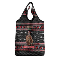 Bodybuilder Santa Christmas Grocery Bag with Welcome to the North Swole Quote and Dumbbell - Wonder Print Shop