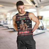 Bodybuilder Santa Christmas Men Tank Top with Welcome to the North Swole Quote and Dumbbell - Wonder Print Shop