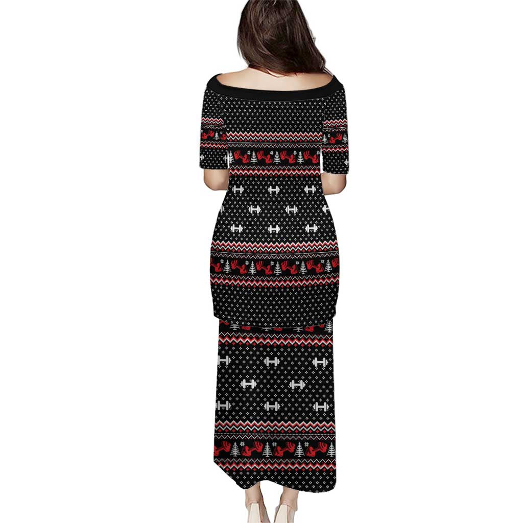 Bodybuilder Santa Christmas Puletasi with Welcome to the North Swole Quote and Dumbbell - Wonder Print Shop