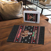 Bodybuilder Santa Christmas Puzzle with Welcome to the North Swole Quote and Dumbbell - Wonder Print Shop