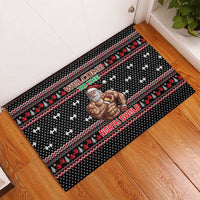 Bodybuilder Santa Christmas Rubber Doormat with Welcome to the North Swole Quote and Dumbbell - Wonder Print Shop