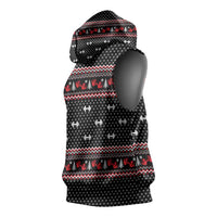 Bodybuilder Santa Christmas Sleeveless Hoodie with Welcome to the North Swole Quote and Dumbbell - Wonder Print Shop