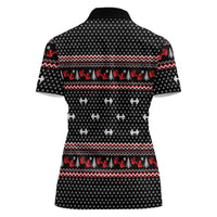 Bodybuilder Santa Christmas Women Polo Shirt with Welcome to the North Swole Quote and Dumbbell - Wonder Print Shop
