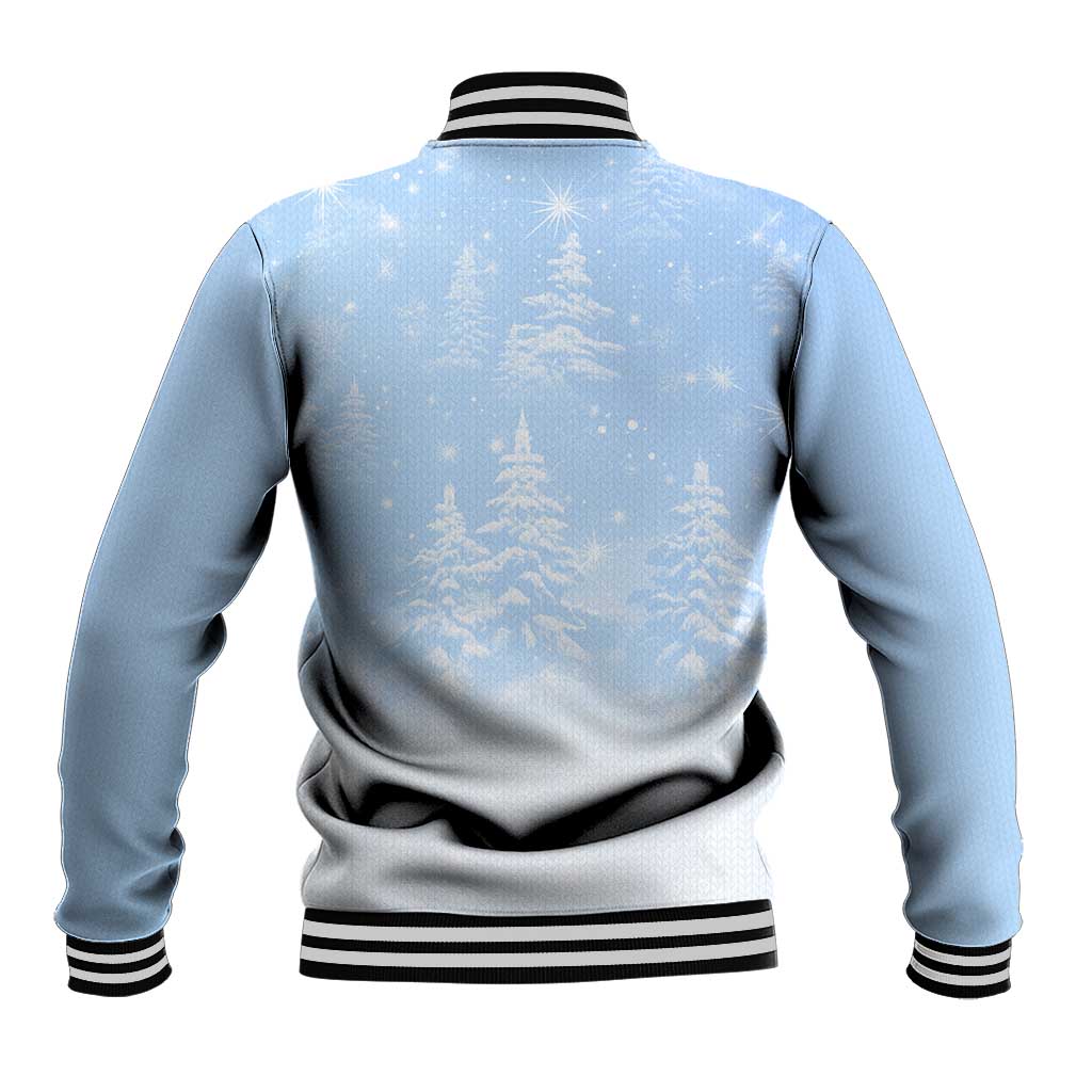 Yorkshire Terrier Dog Christmas Baseball Jacket with Peace Love Joy Quote and Santa Hat Puppies in Snowy Winter Scene - Wonder Print Shop