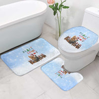 Yorkshire Terrier Dog Christmas Bathroom Set with Peace Love Joy Quote and Santa Hat Puppies in Snowy Winter Scene - Wonder Print Shop