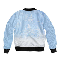 Yorkshire Terrier Dog Christmas Bomber Jacket with Peace Love Joy Quote and Santa Hat Puppies in Snowy Winter Scene - Wonder Print Shop