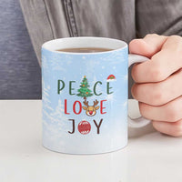 Yorkshire Terrier Dog Christmas Ceramic Mug with Peace Love Joy Quote and Santa Hat Puppies in Snowy Winter Scene - Wonder Print Shop