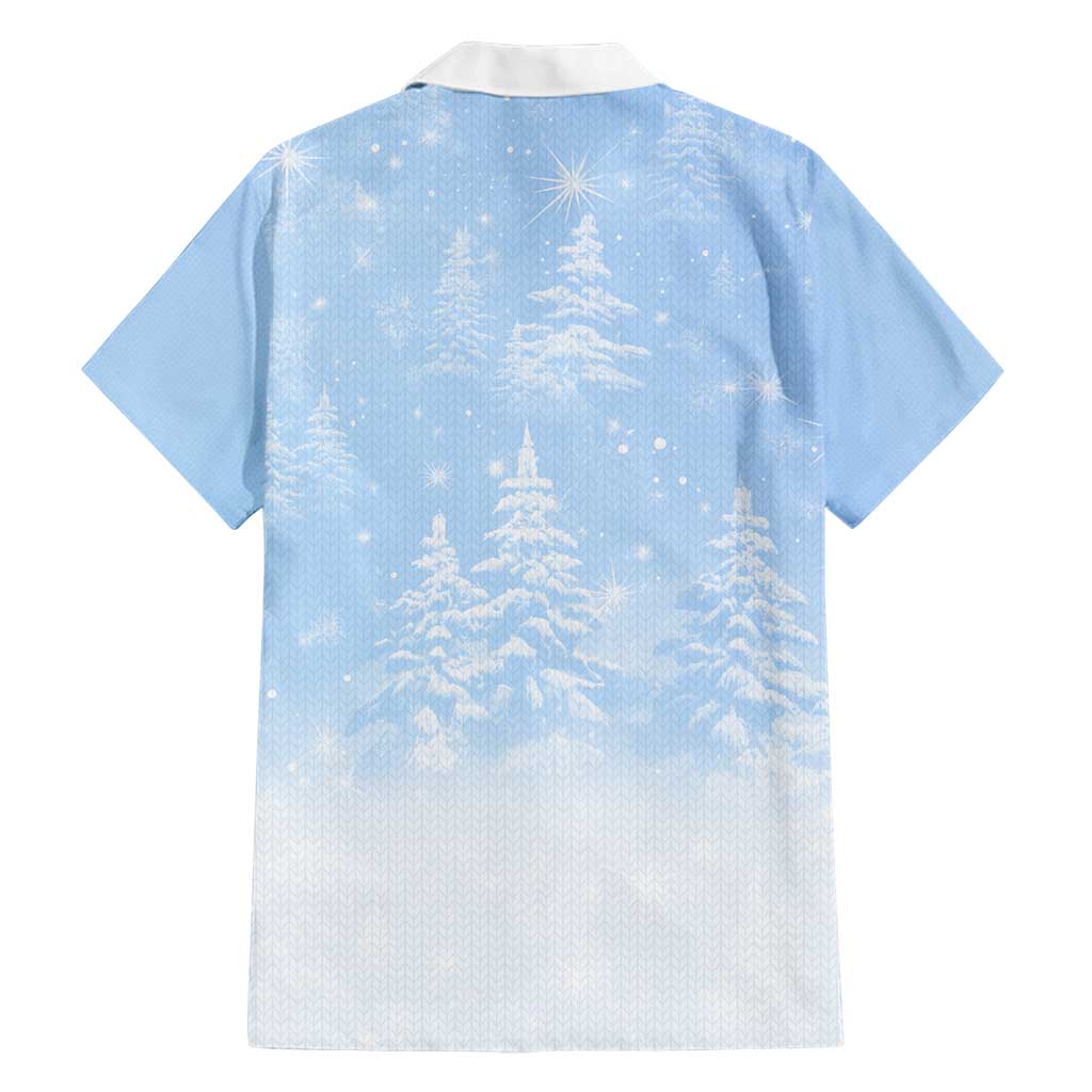 Yorkshire Terrier Dog Christmas Hawaiian Shirt with Peace Love Joy Quote and Santa Hat Puppies in Snowy Winter Scene - Wonder Print Shop