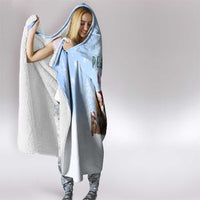 Yorkshire Terrier Dog Christmas Hooded Blanket with Peace Love Joy Quote and Santa Hat Puppies in Snowy Winter Scene - Wonder Print Shop