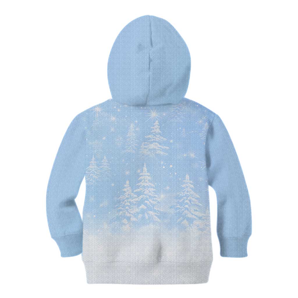 Yorkshire Terrier Dog Christmas Kid Hoodie with Peace Love Joy Quote and Santa Hat Puppies in Snowy Winter Scene - Wonder Print Shop