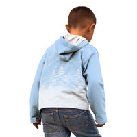 Yorkshire Terrier Dog Christmas Kid Hoodie with Peace Love Joy Quote and Santa Hat Puppies in Snowy Winter Scene - Wonder Print Shop