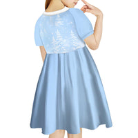 Yorkshire Terrier Dog Christmas Kid Short Sleeve Dress with Peace Love Joy Quote and Santa Hat Puppies in Snowy Winter Scene - Wonder Print Shop