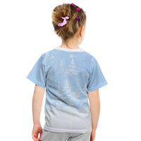 Yorkshire Terrier Dog Christmas Kid T Shirt with Peace Love Joy Quote and Santa Hat Puppies in Snowy Winter Scene - Wonder Print Shop