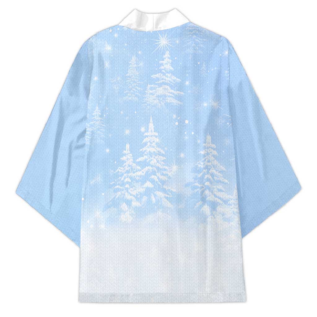 Yorkshire Terrier Dog Christmas Kimono with Peace Love Joy Quote and Santa Hat Puppies in Snowy Winter Scene - Wonder Print Shop