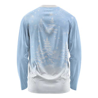 Yorkshire Terrier Dog Christmas Long Sleeve Shirt with Peace Love Joy Quote and Santa Hat Puppies in Snowy Winter Scene - Wonder Print Shop