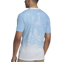 Yorkshire Terrier Dog Christmas Rugby Jersey with Peace Love Joy Quote and Santa Hat Puppies in Snowy Winter Scene - Wonder Print Shop