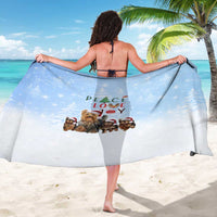 Yorkshire Terrier Dog Christmas Sarong with Peace Love Joy Quote and Santa Hat Puppies in Snowy Winter Scene - Wonder Print Shop