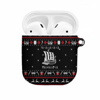 Viking Christmas AirPods Case with Fa La La La La Valhalla Quote and Longship Nordic Pattern - Wonder Print Shop