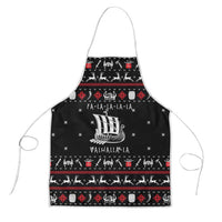 Viking Christmas Apron with Fa La La La La Valhalla Quote and Longship Nordic Pattern - Wonder Print Shop