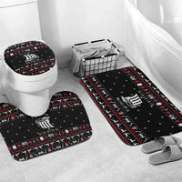 Viking Christmas Bathroom Set with Fa La La La La Valhalla Quote and Longship Nordic Pattern - Wonder Print Shop