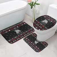 Viking Christmas Bathroom Set with Fa La La La La Valhalla Quote and Longship Nordic Pattern - Wonder Print Shop