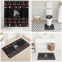 Viking Christmas Bathroom Set with Fa La La La La Valhalla Quote and Longship Nordic Pattern - Wonder Print Shop